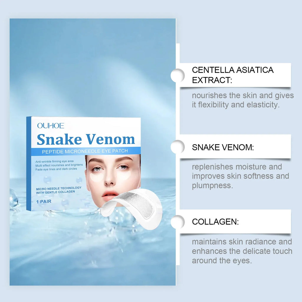 Single pair of elastic microneedle eye care patches for wrinkle fading treatment
