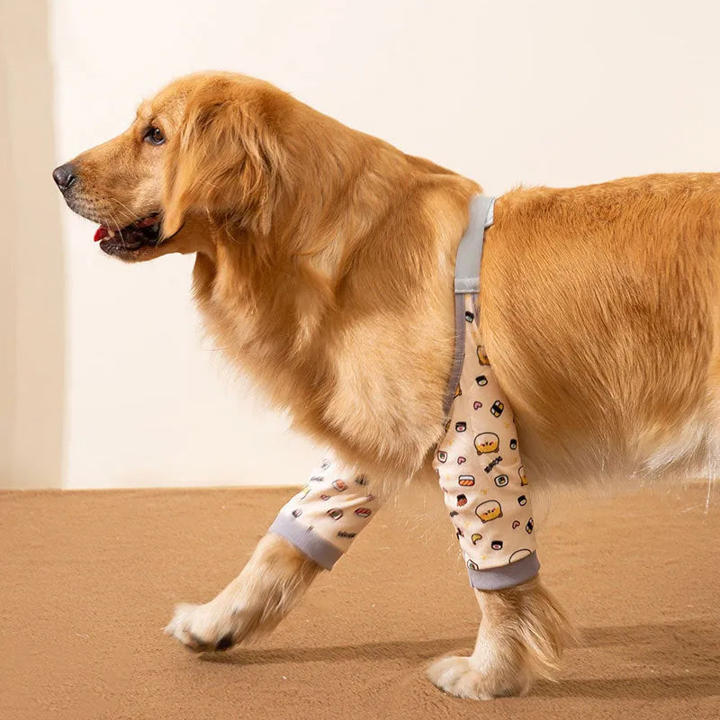 Blue pet knee pad made of polyester for dogs, anti-dirty joint protective cover, size L to 3XL