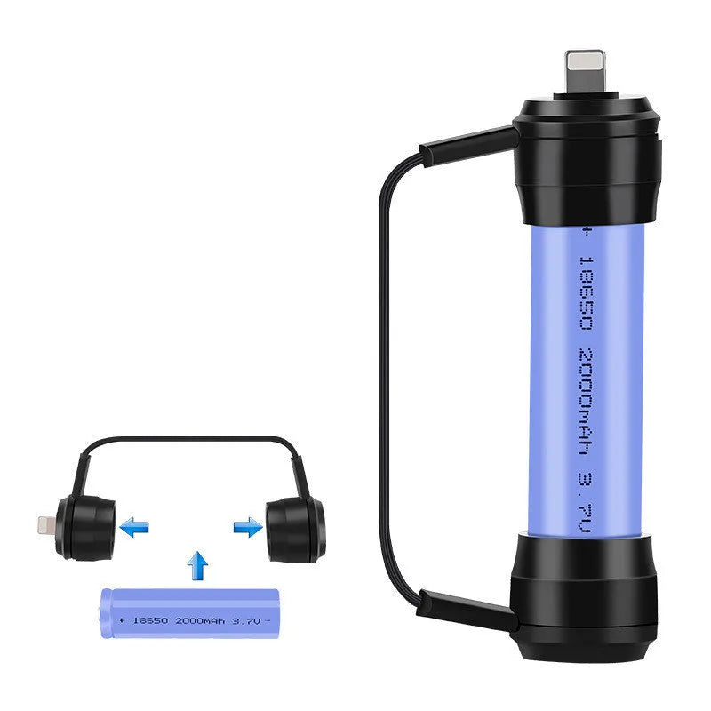 Miniature keychain emergency phone charger with 18650 lithium battery