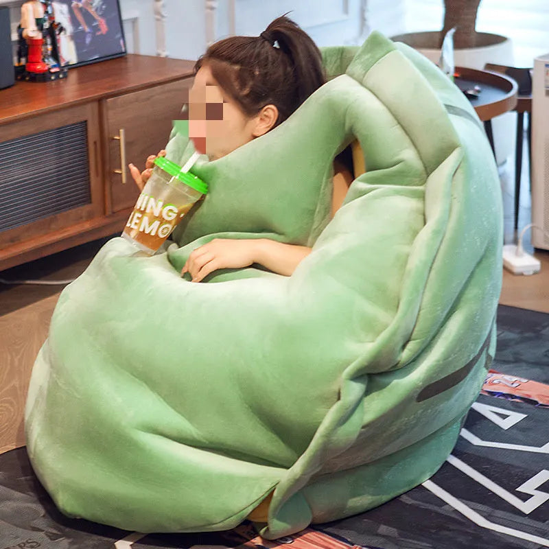 Oversized turtle shell plush pillow sleeping bag in short plush with PP cotton filling, 60cm to 130cm and 1.5 m sizes