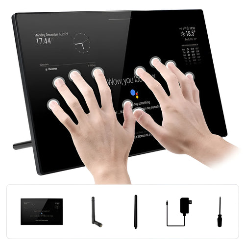 13.3 inch integrated voice assistant display with touchscreen and Raspberry Pi CM4 control in ABS housing