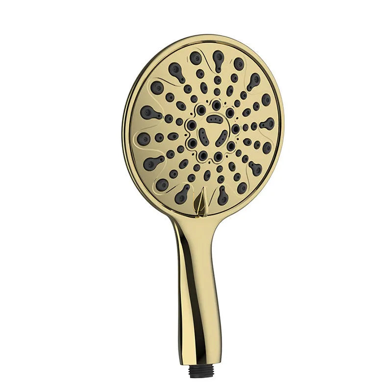 Portable handheld shower head with six spray functions and electroplated finish