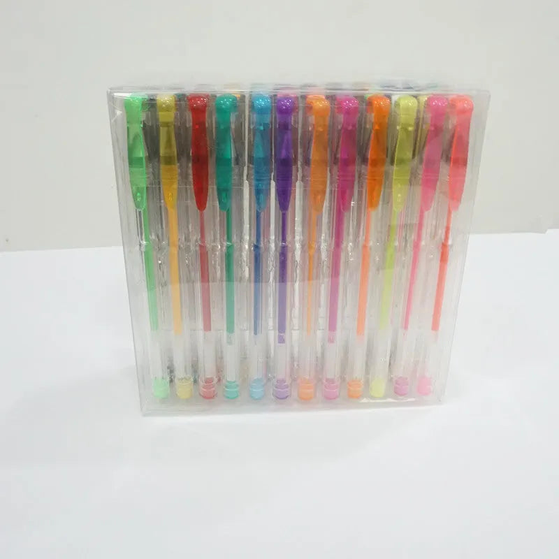 100 colour gel pens in plastic case with 0.5mm and 1.0mm tip sizes for office and adult colouring