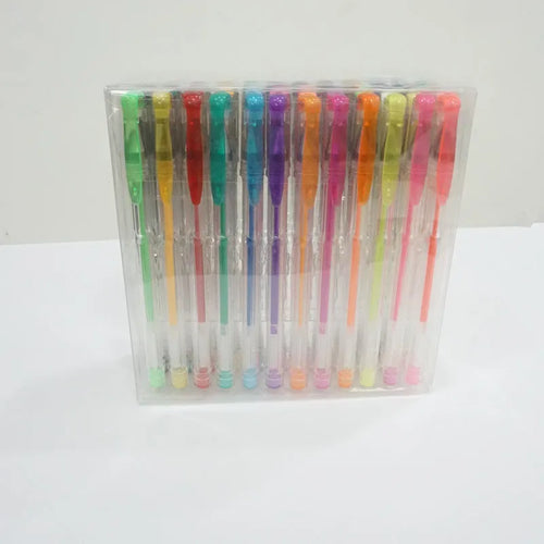 100 colour gel pens in plastic case with 0.5mm and 1.0mm tip sizes for office and adult colouring