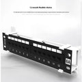 AMPCOM Super Six 12-port black steel network distribution frame with hook bracket
