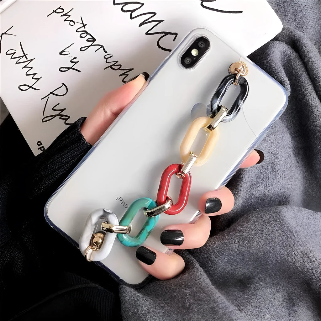 Colour Bracelet Samsung phone case, TPU and PC back cover, transparent, manual craft