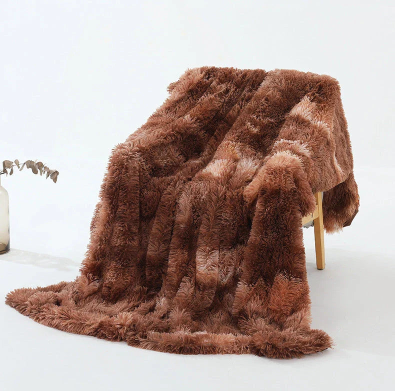 Luxuriously soft and cozy faux fur throw blanket in various colors and sizes