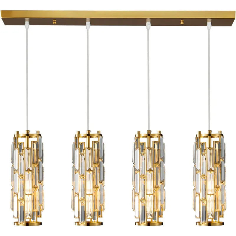 LED industrial crystal pendant light in black, gold, or chrome for dining room, aisle, or bedside, 220V
