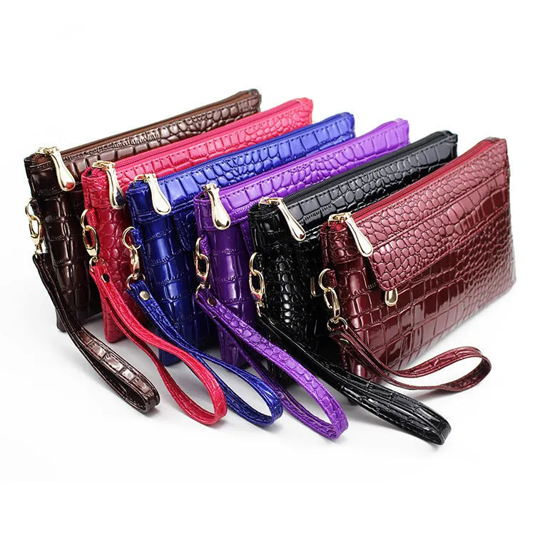 Soft black PU leather women's messenger clutch bag with shoulder strap