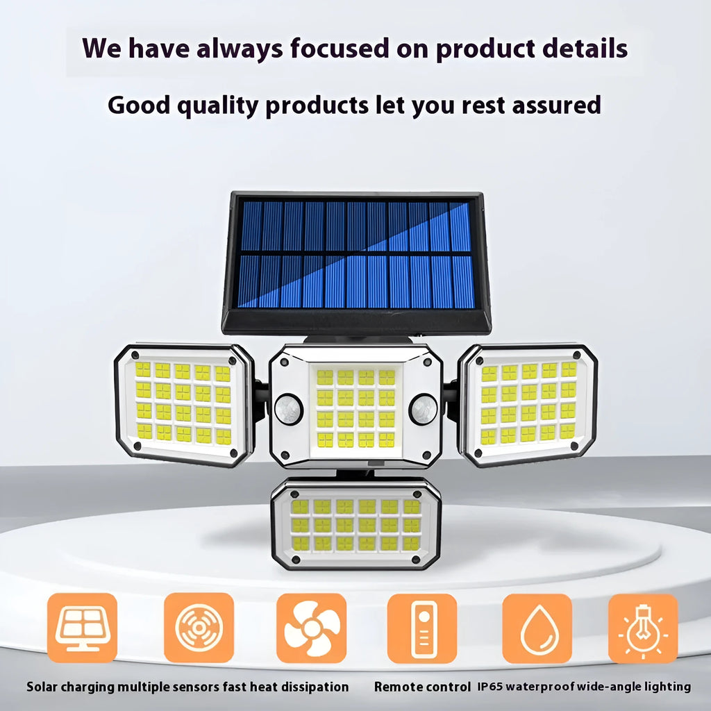 Solar body induction garden lamp with motion sensor and waterproof IP65 rating for outdoor use