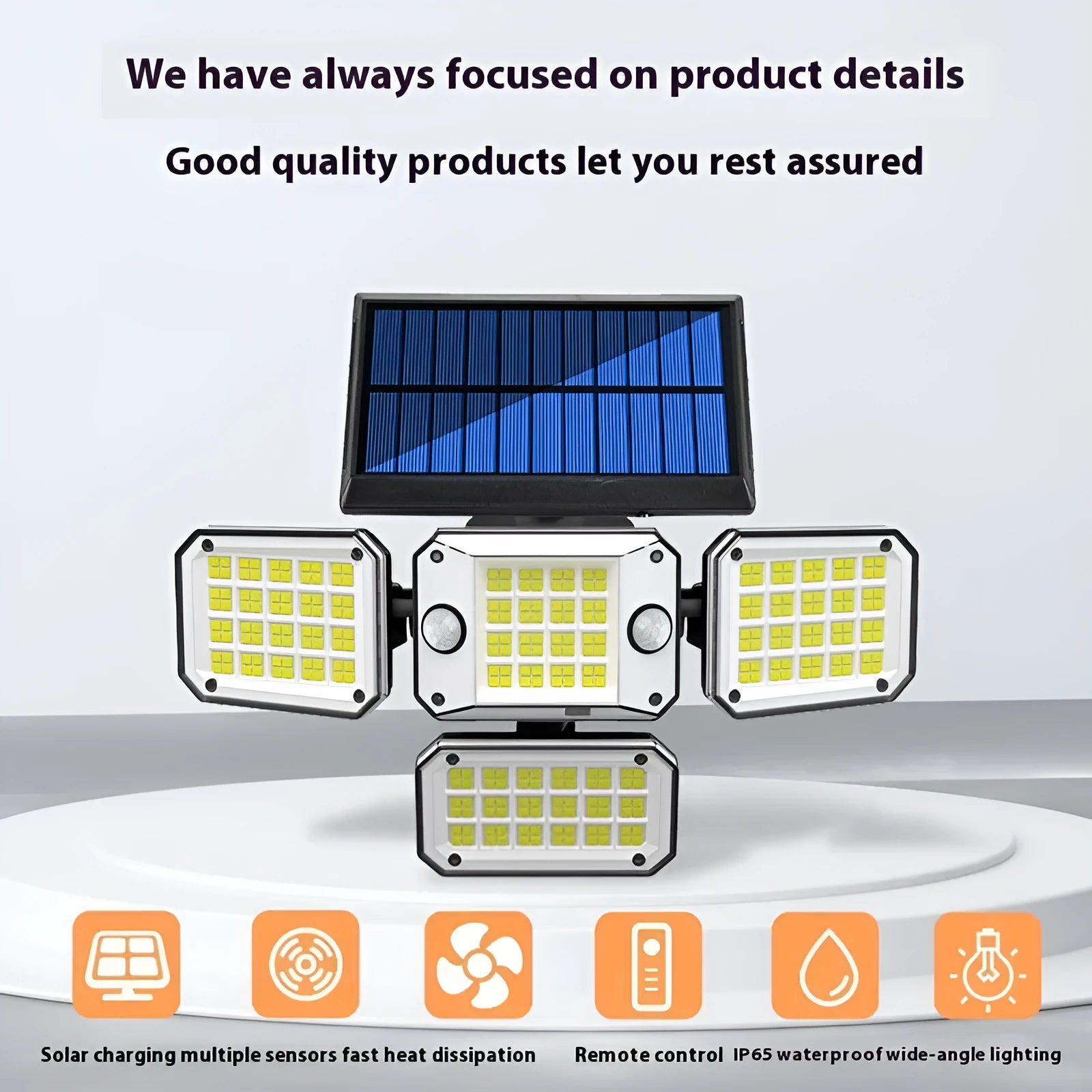 Solar body induction garden lamp with motion sensor and waterproof IP65 rating for outdoor use