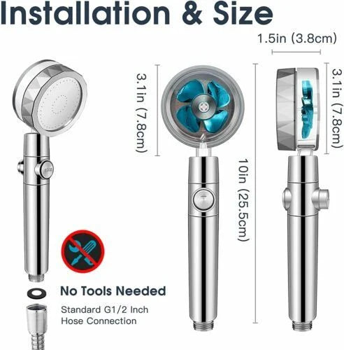 Modern minimalist high-pressure shower head with water-saving technology for an invigorating and efficient shower experience