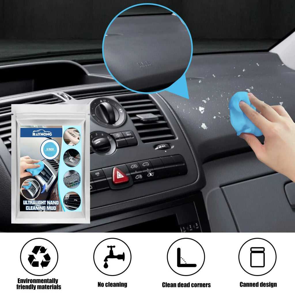 20g blue car cleaning mud pack for dust removal from interior gaps and vents.