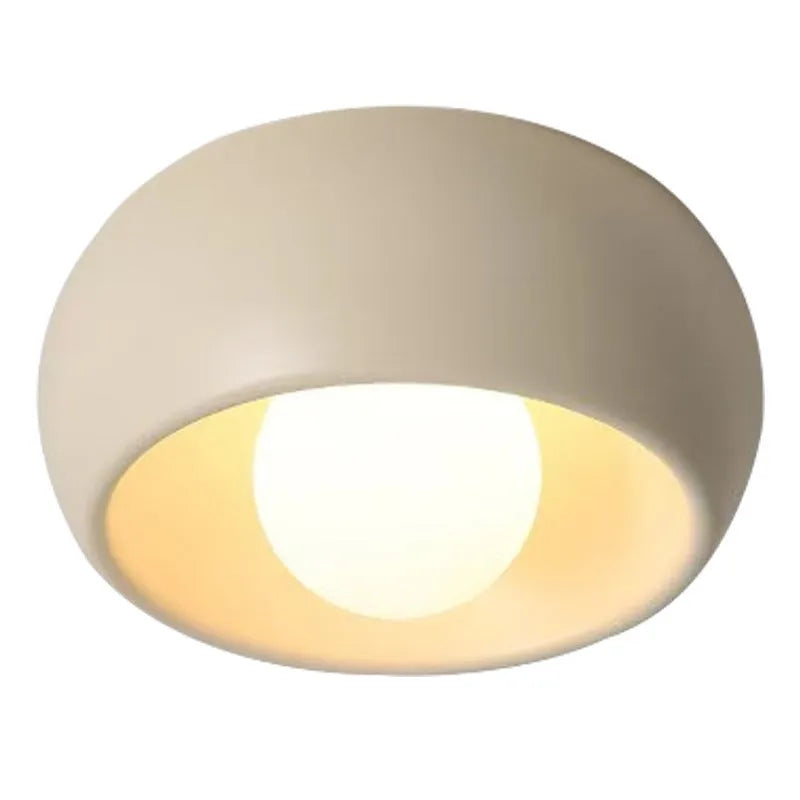 Creative cream household ceiling lamp, iron walnut colour, 30cm diameter, low profile, G9 bulb fitting