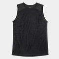 Men's lightweight fleece lined thermal vest in black, solid colour, loose fit, front view
