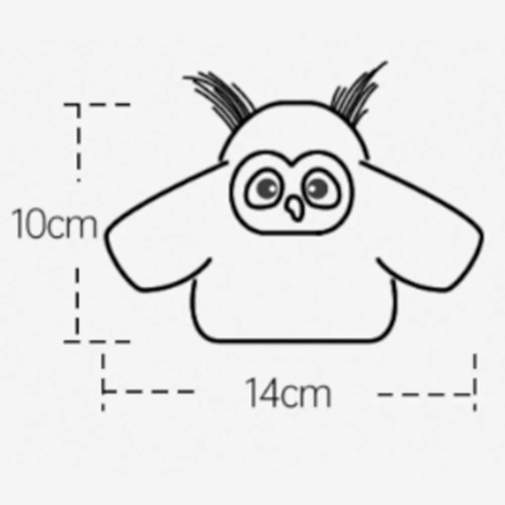 Gray automatic owl cat toy with beating wings on USB charger