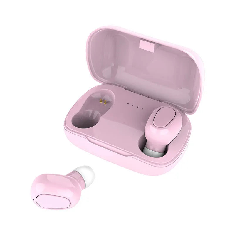 Sports mini in-ear Bluetooth 5.0 headphones with 8mm copper ring speaker and food silicone ear caps