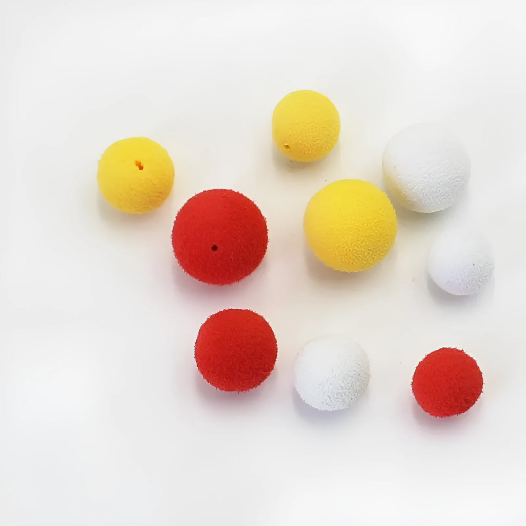 Super large buoyancy carp fishing foam beads in multiple sizes and colours with heat shrink tubes