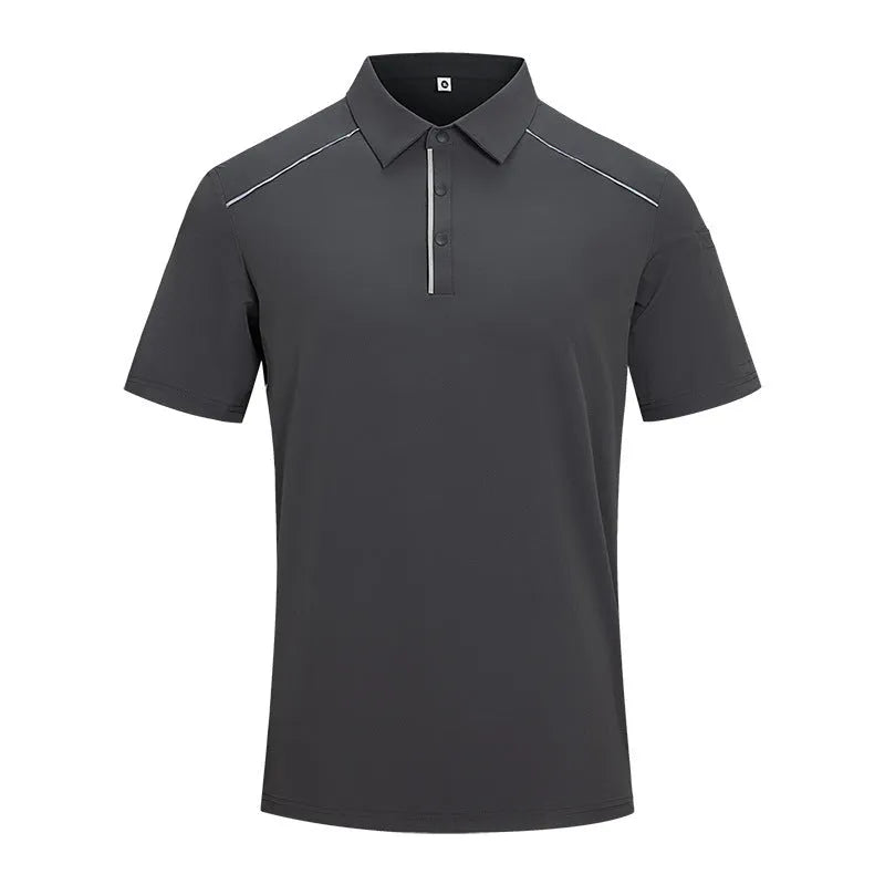 Men's quick-drying polo shirt short sleeve summer top in solid colours with regular fit