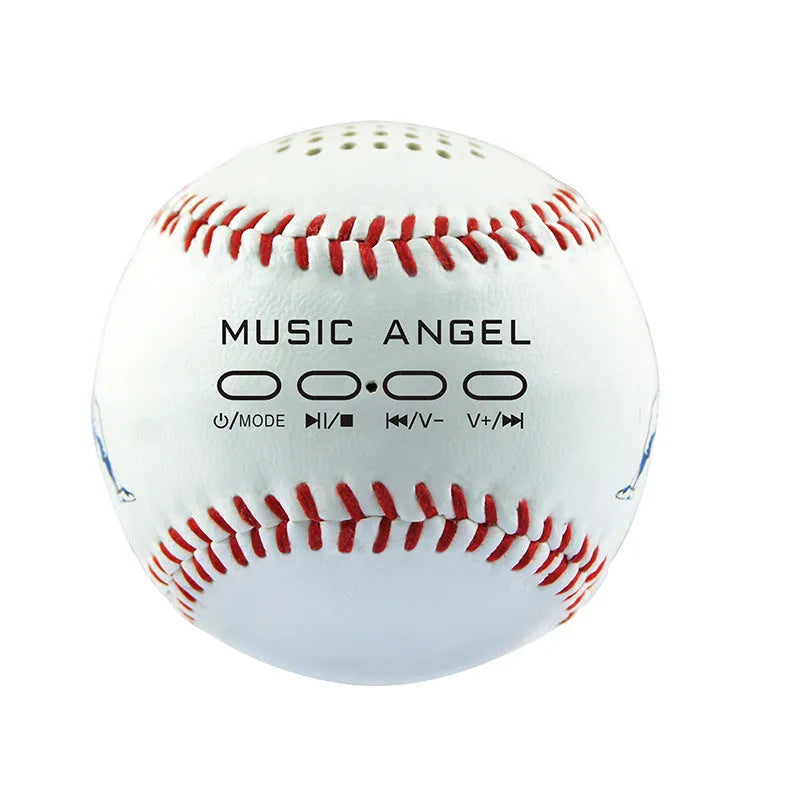 Baseball-themed Bluetooth portable speaker in green colour with USB port