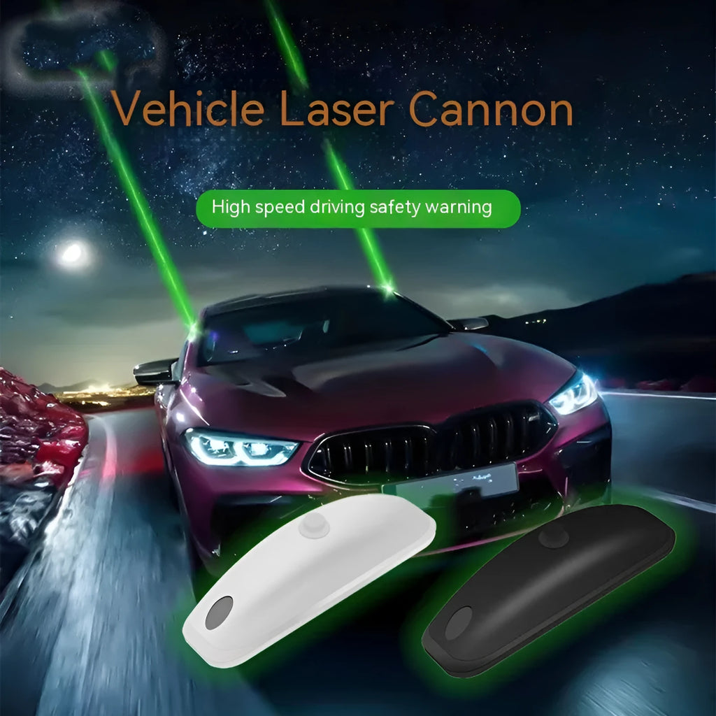 Vehicle-mounted remote control laser lamp with USB cable and black or white ABS housing