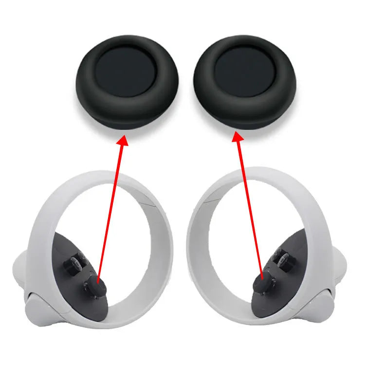 Black silicone glasses host accessory set with protective cover, eye mask, handles, and button caps for VR equipment