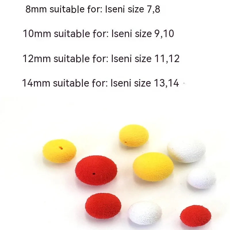 Super large buoyancy carp fishing foam beads in multiple sizes and colours with heat shrink tubes