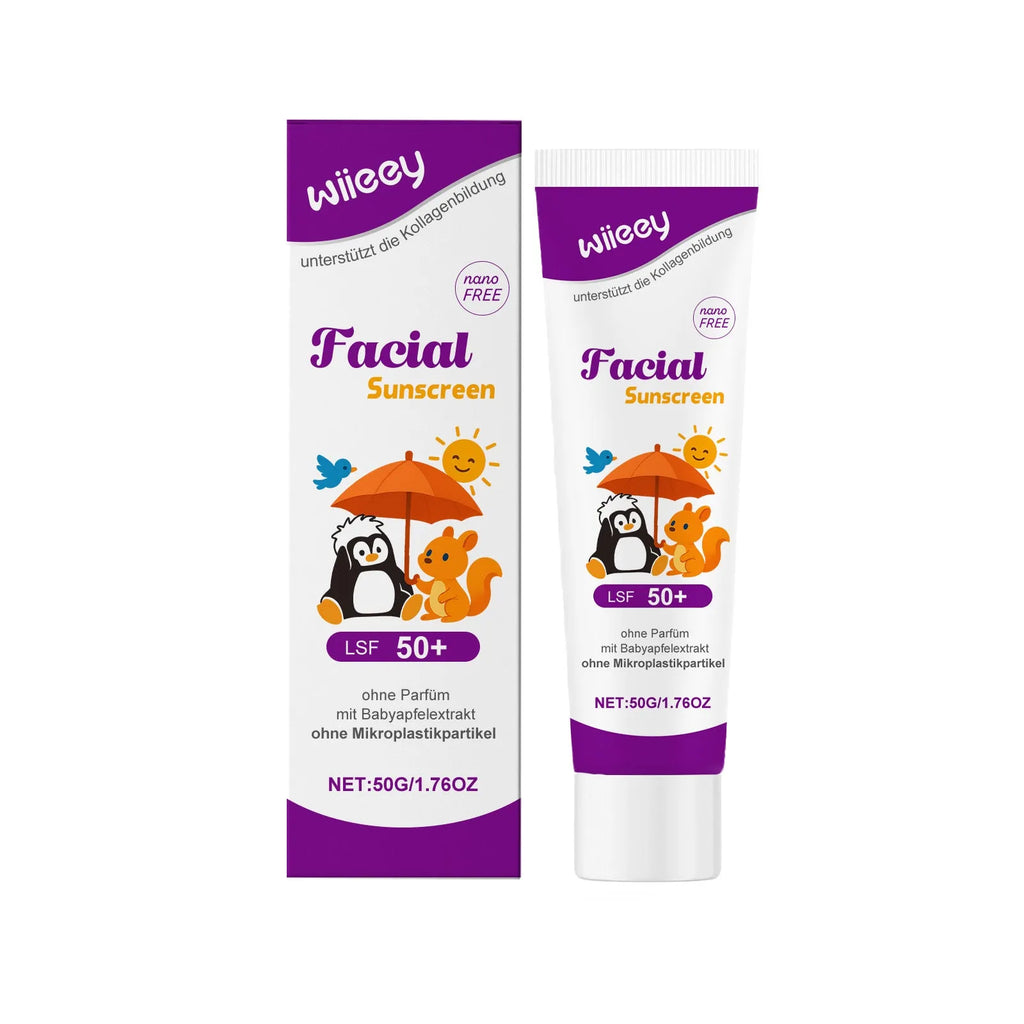 50g summer sunscreen cream tube with titanium dioxide mineral protection