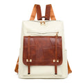 Retro women's backpack in PU leather with waterproof construction and organised compartments