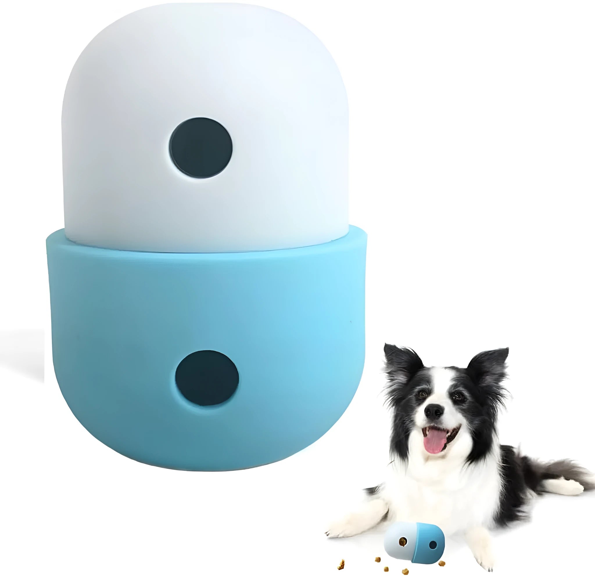 Food grade silicone dog treat puzzle ball in assorted colours for small and medium breeds