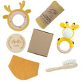 Wooden teether gift box for babies 3 months old with elephant, rabbit, and giraffe design options