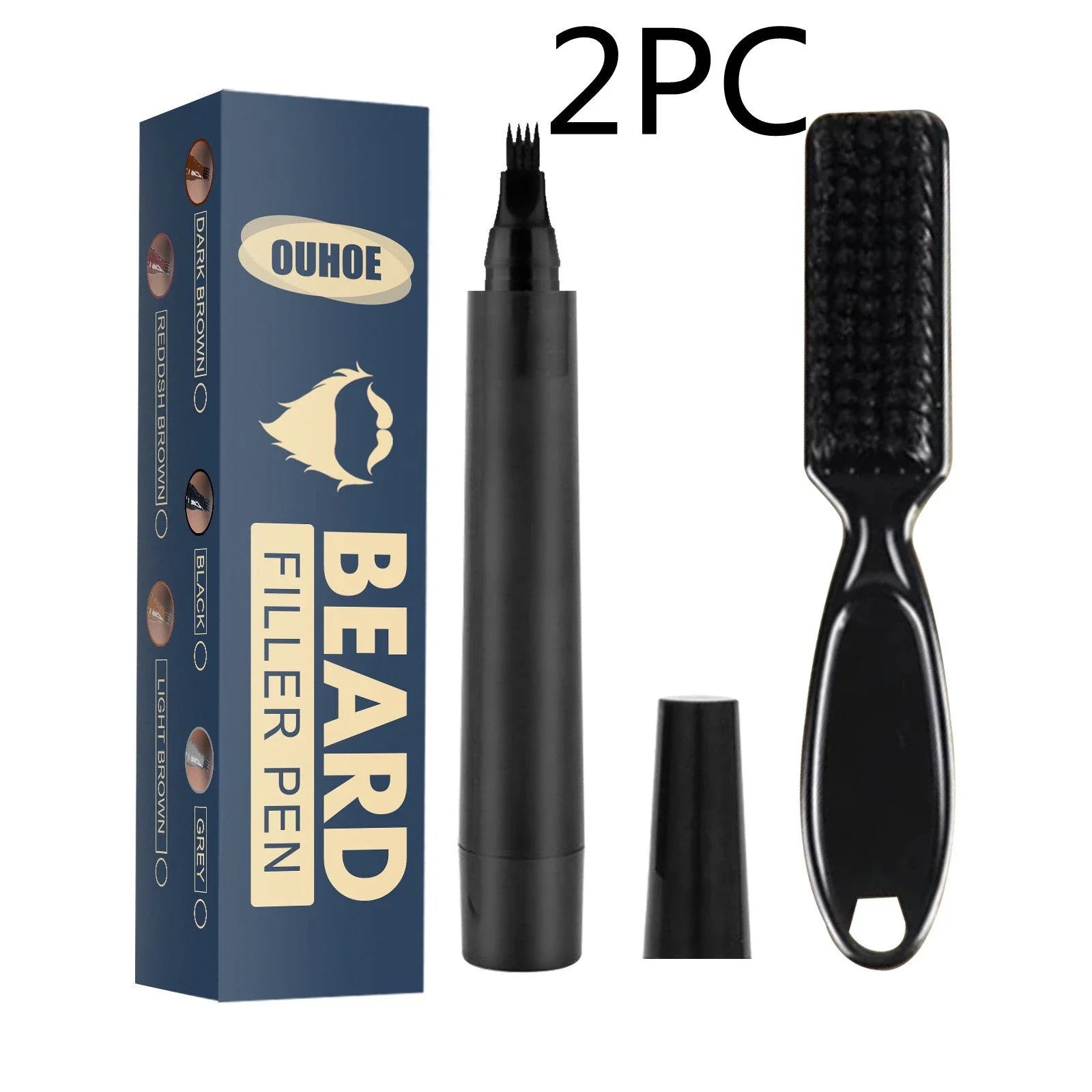 Premium beard filler pencil kit for precisely filling in patchy or thin facial hair for a perfectly contoured, natural-looking beard