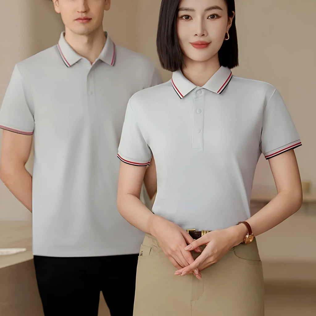 Men's solid colour cotton summer work t-shirt with printing pattern and short sleeves