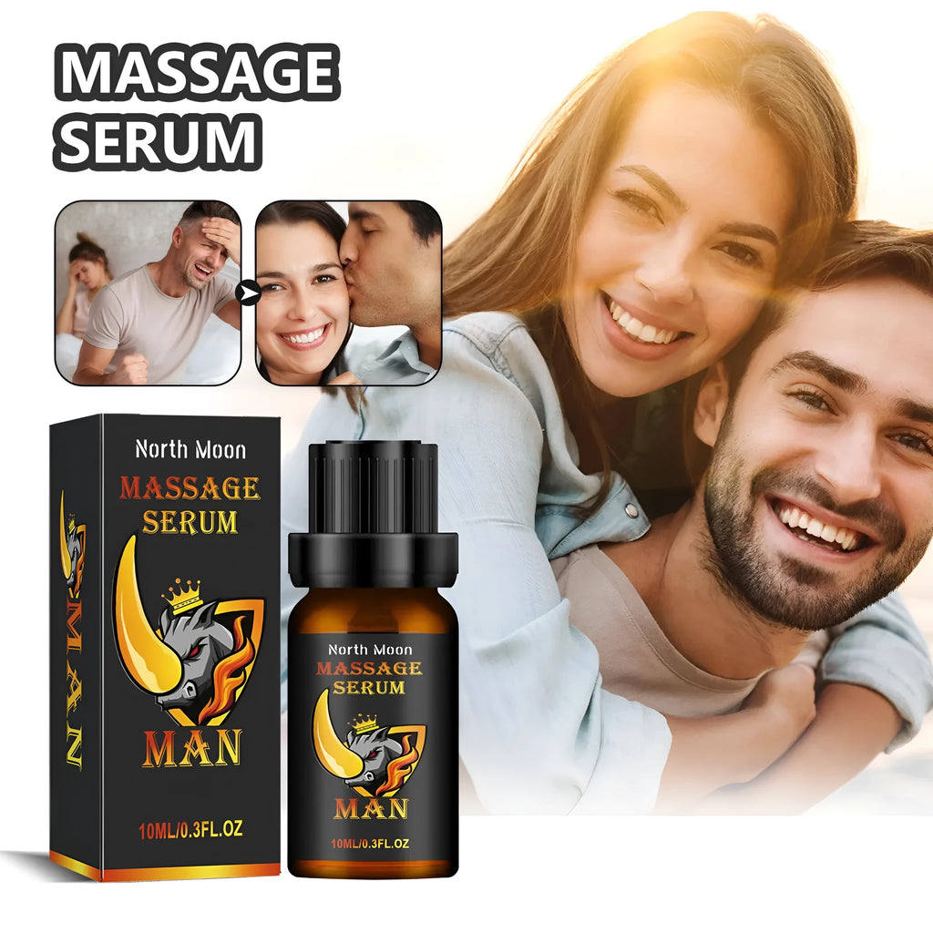 10ml bottle of men's body care essential oil with dropper for external massage