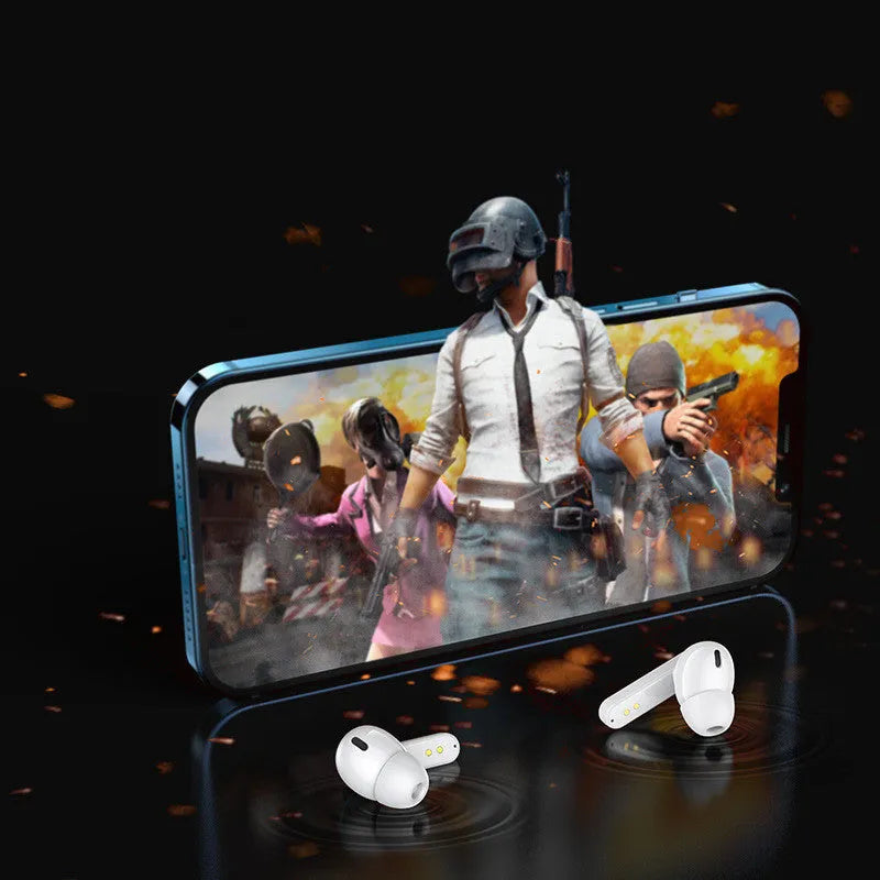 Game wireless stereo headset Bluetooth 5.0 bilateral earphone for mobile gaming black white