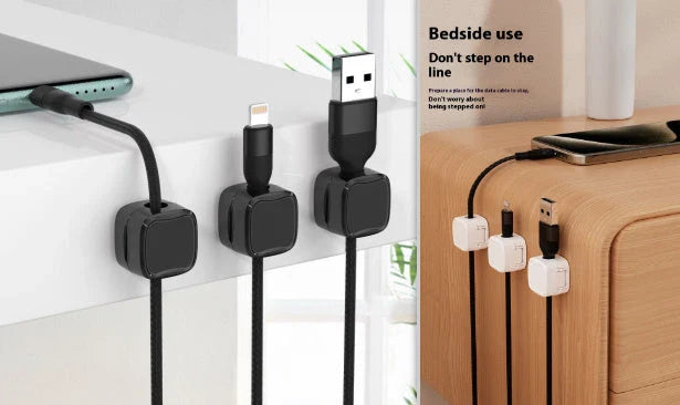 Premium Magnetic Cable Organizer for under desk, adjustable cord holder and wire management system