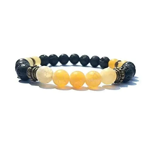 Natural stone and alloy bracelet showing selection of 25 different style options including tiger eye, agate and decorative tassels