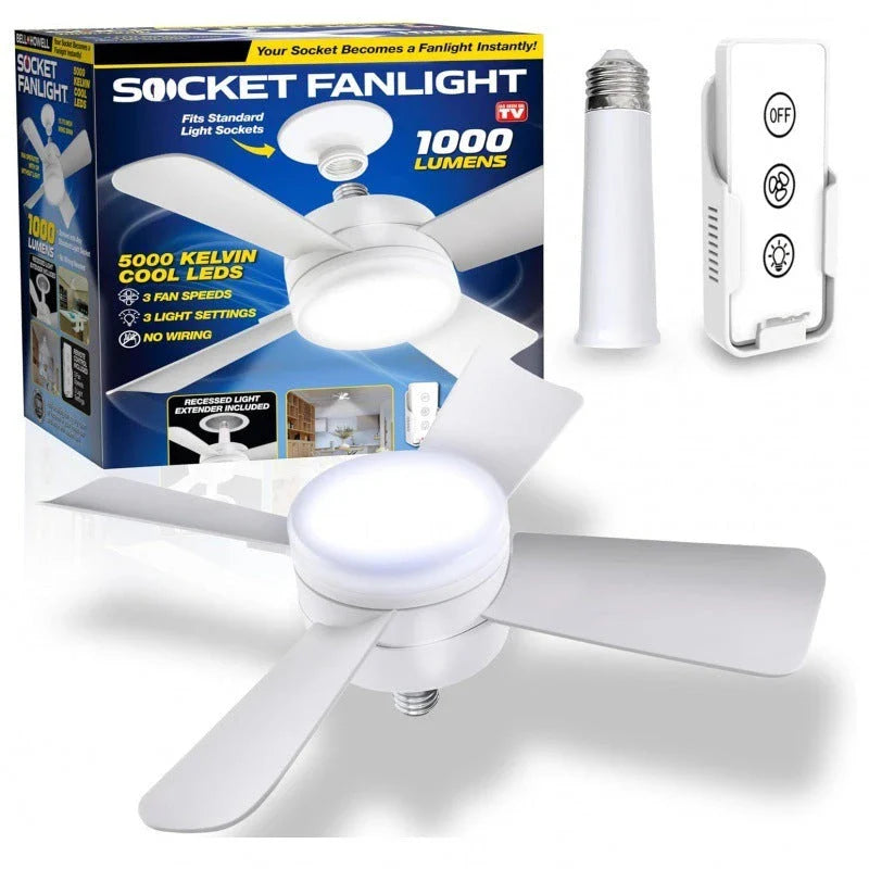 Versatile ceiling fan with bright LED light, wireless remote control, and easy installation