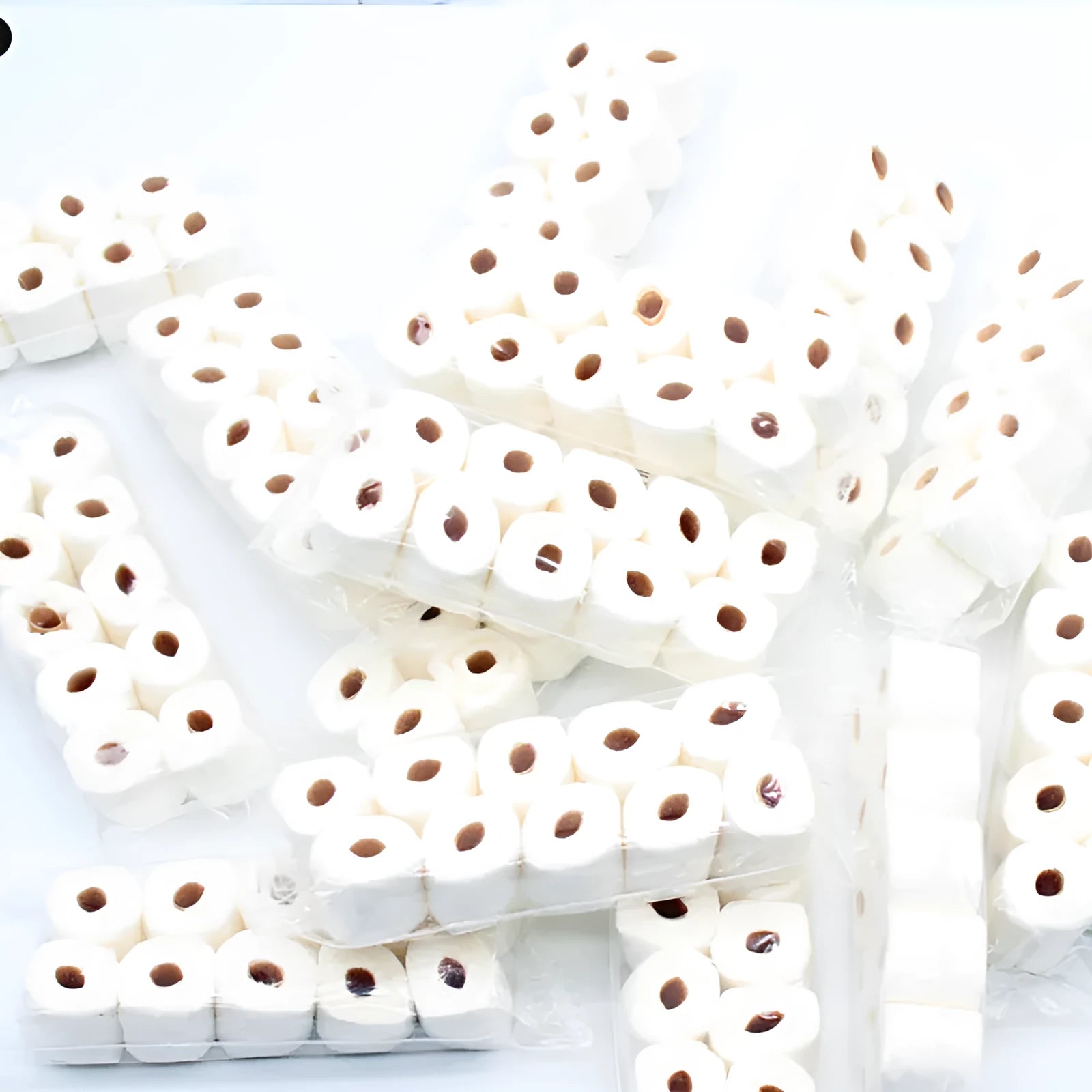 Miniature paper simulated toilet paper roll model with cardboard tube for children.