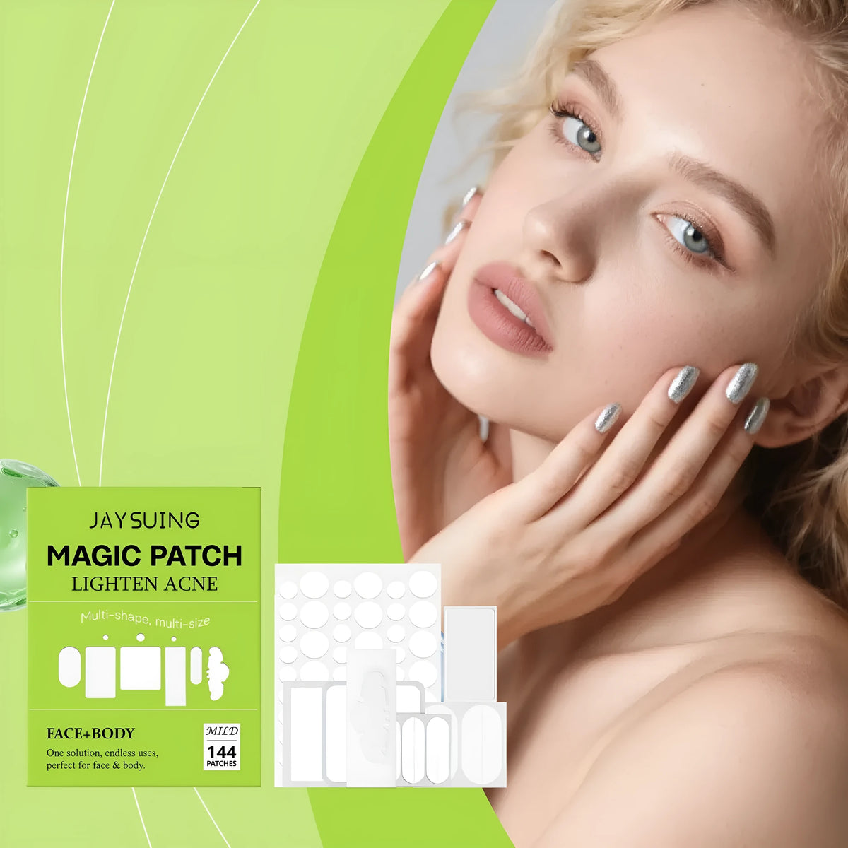 Pack of 144 facial acne patches with tea tree oil and salicylic acid for daily spot care