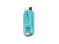 Handheld ABS bag sealer and resealer with cutter, battery powered, 100 x 38 x 35mm, in black, white or Lake Blue.