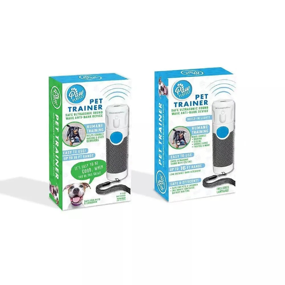 White ABS plastic ultrasonic dog trainer handheld device for barking correction