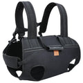 Black soft Oxford cloth dog backpack carrier for XL, 2XL, and 3XL large dogs.