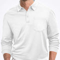 Men's casual long sleeve shirt, loose solid colour polyester mesh, sizes S to XXXL, side slit