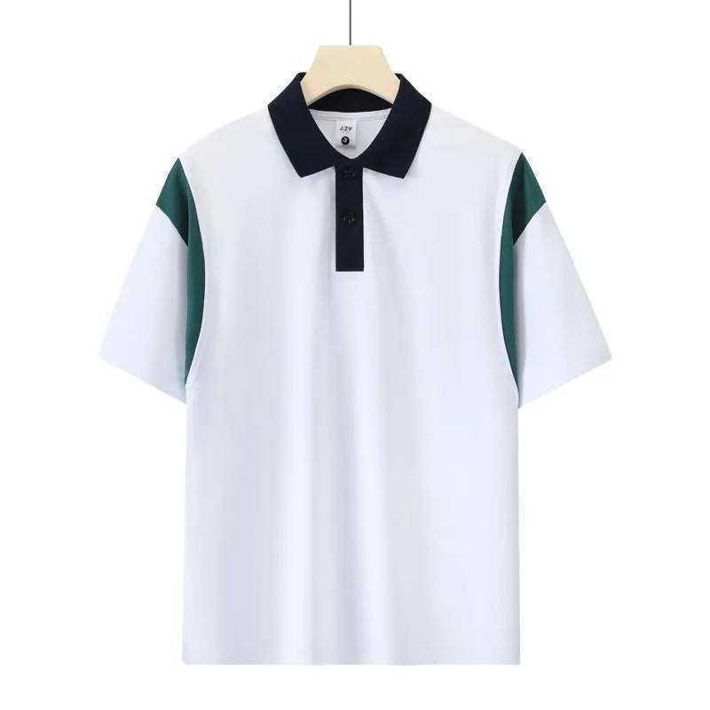Raglan sleeve cotton T-shirt in black, red, or dark green with loose fit and short sleeves
