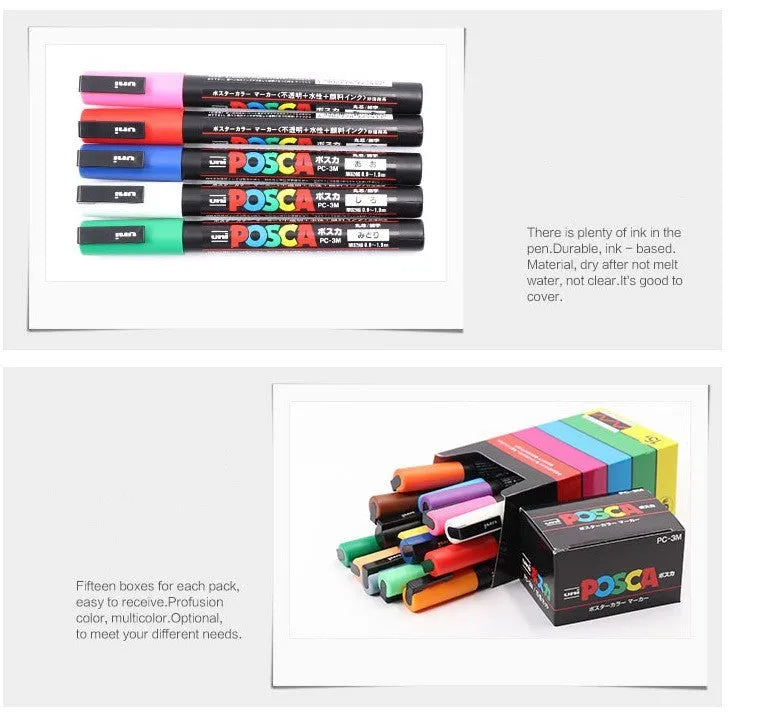 Doodle acrylic marker set with plastic case and 0.9mm nib in multiple colour configurations