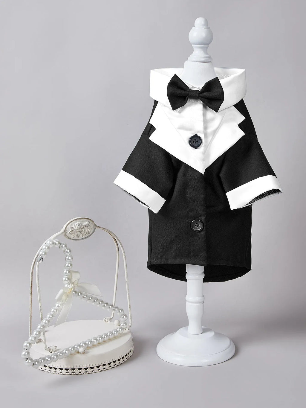 Chinese style four-legged gentleman wedding suit for dogs in polyester fabric