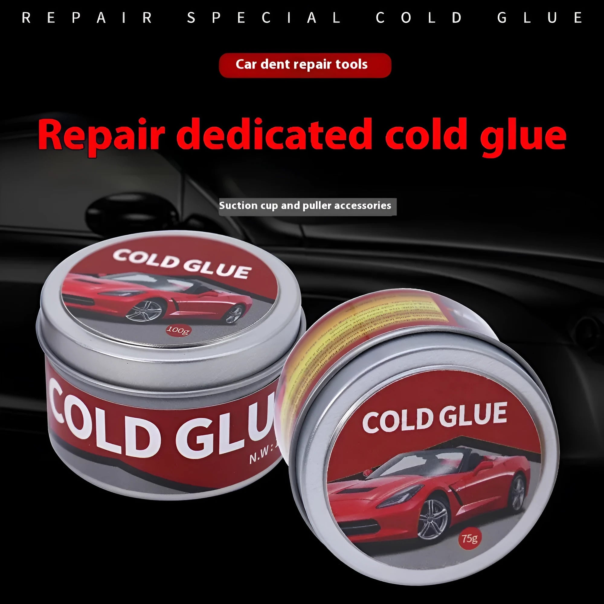 Automobile depression repair cold glue in 75g and 100g tubes for car bodywork dent removal