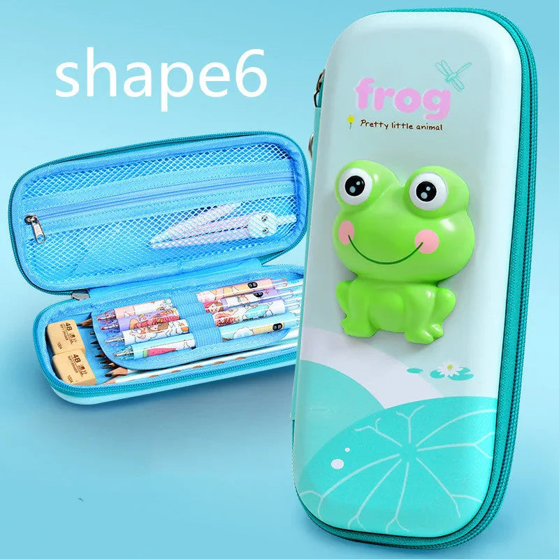 3D decompression pencil case EVA material square design cartoon pattern