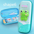 3D decompression pencil case EVA material square design cartoon pattern